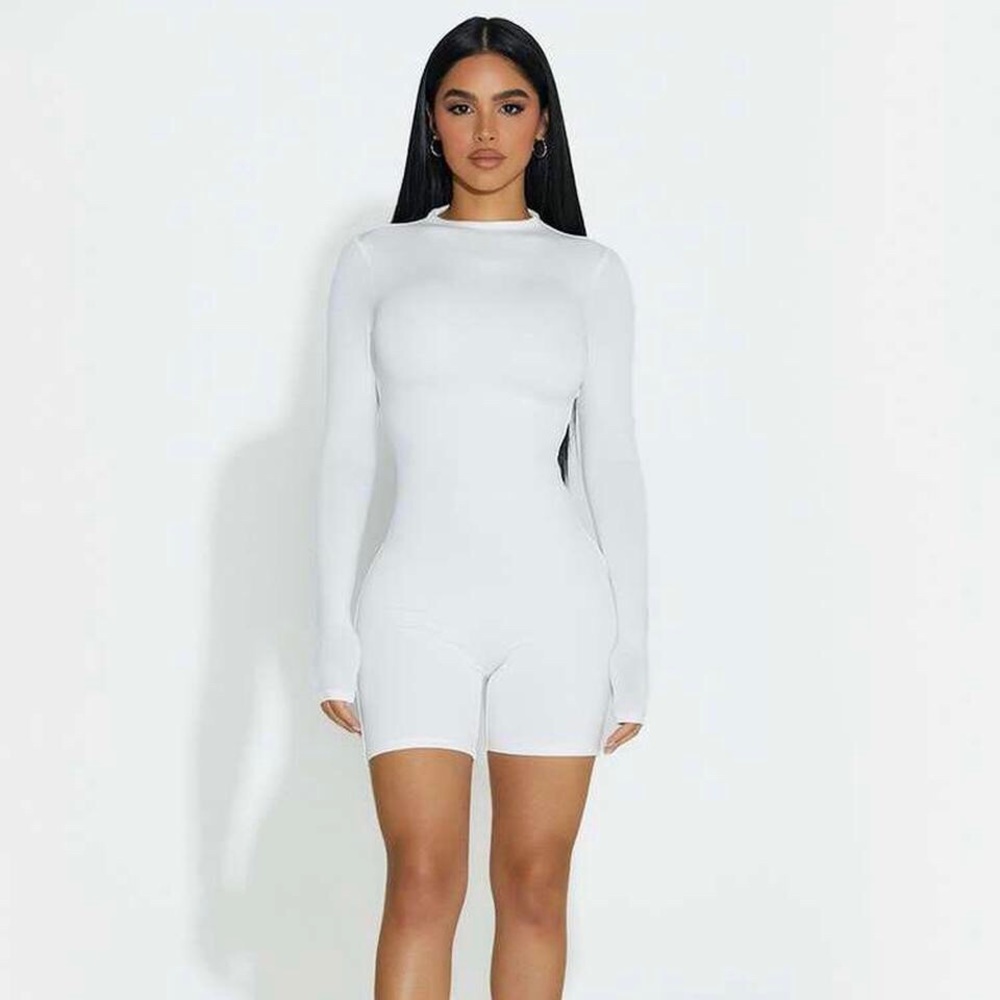 Naked wardrobe the nw sculpt white romper